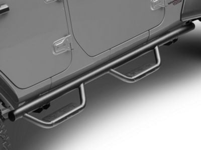 RedRock Solid Steel Drop Side Step Bars (18-24 Jeep Wrangler JL 4-Door)