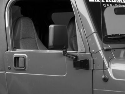 OPR Side Mirror; Passenger Side; Black (87-02 Jeep Wrangler YJ & TJ)