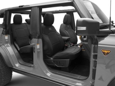Rough Country Neoprene Front and Rear Seat Covers; Black (21-24 Bronco 4-Door)