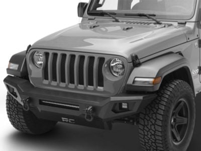 Rough Country Full-Width Front Bumper; Satin Black (18-24 Jeep Wrangler JL)