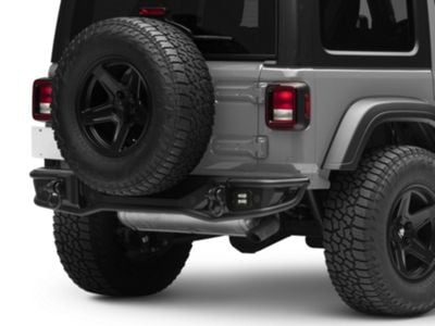 Rough Country Tubular Rear Bumper; Satin Black (18-24 Jeep Wrangler JL)