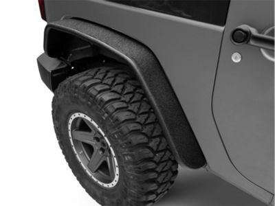 Rough Country Tubular Fender Flares; Rear (07-18 Jeep Wrangler JK)