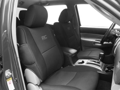 Rough Country Neoprene Front and Rear Seat Covers; Black (05-15 Tacoma w/ Rear Fold Down Arm Rest)