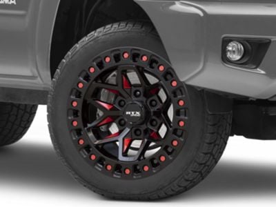 RTX Offroad Wheels Tacoma Zion Black Milled Red 6-Lug Wheel; 20x9