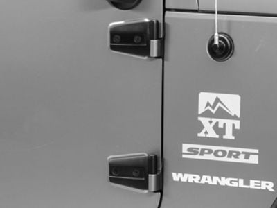 Rugged Ridge Door Hinge; Black; Passenger Side (07-18 Jeep Wrangler JK)