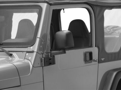 Rugged Ridge Door Mirrors; Black (87-06 Jeep Wrangler YJ & TJ)