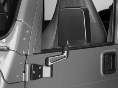 Rugged Ridge Door Mirrors; Black (87-02 Jeep Wrangler YJ & TJ)