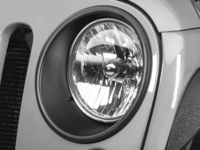 Rugged Ridge Headlight Bezels; Black (07-18 Jeep Wrangler JK)