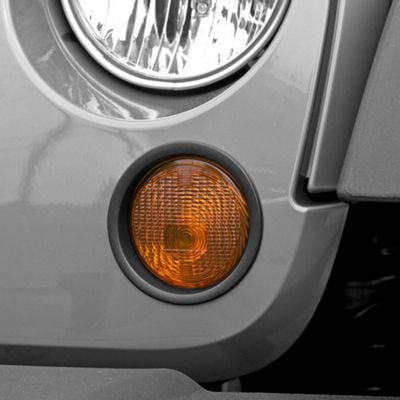 Rugged Ridge Turn Signal Bezel Trim; Black (07-18 Jeep Wrangler JK)