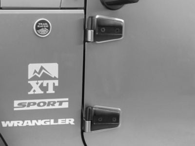 Rugged Ridge Door Hinges; Black; Driver Side (07-18 Jeep Wrangler JK)