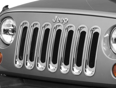 Rugged Ridge Grille Inserts; Chrome (07-18 Jeep Wrangler JK)