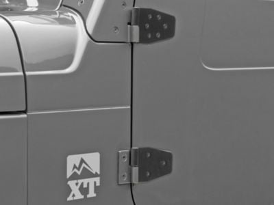 Rugged Ridge Door Hinges; Black (87-06 Jeep Wrangler YJ & TJ)