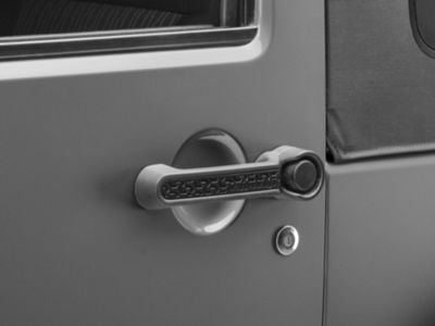 Rugged Ridge Elite Door Handle Inserts; Black Tread (07-18 Jeep Wrangler JK 2-Door)