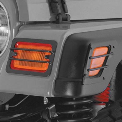 Rugged Ridge Euro Turn Signal and Side Marker Light Guards; Black (97-06 Jeep Wrangler TJ)