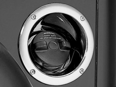 Rugged Ridge Fuel Filler Cover; Chrome (97-06 Jeep Wrangler TJ)