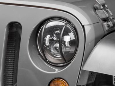 Rugged Ridge Euro Headlight Guards; Textured Black (07-18 Jeep Wrangler JK)