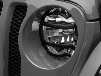 Rugged Ridge Elite Euro Headlight Guards; Black (18-24 Jeep Wrangler JL)