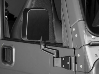 Rugged Ridge Door Mirror; Passenger Side; Black (87-02 Jeep Wrangler YJ & TJ)