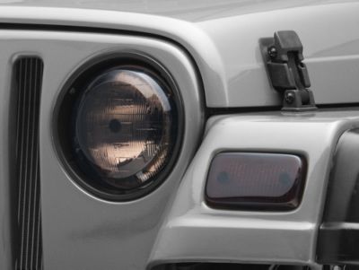 Rugged Ridge Headlight and Turn Signal Light Covers; Smoked (97-06 Jeep Wrangler TJ)