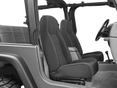 Rugged Ridge High-Back Front Seat; Black Denim (76-02 Jeep CJ5, CJ7, Wrangler YJ & TJ)