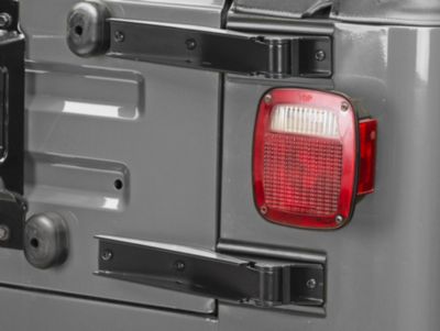 Rugged Ridge Tailgate Hinges; Black (97-06 Jeep Wrangler TJ)