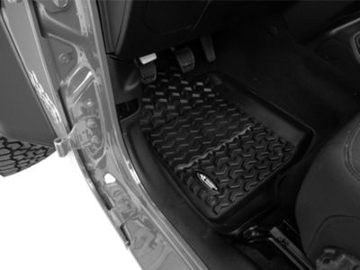 Rugged Ridge All-Terrain Front and Rear Floor Liners; Black (18-24 Jeep Wrangler JL 4-Door, Excluding 4xe)