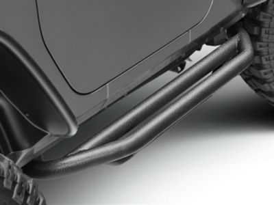 Rugged Ridge RRC Side Armor Guards; Black (07-18 Jeep Wrangler JK 2-Door)