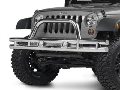 Rugged Ridge Tubular Front Bumper; Stainless Steel (07-18 Jeep Wrangler JK)