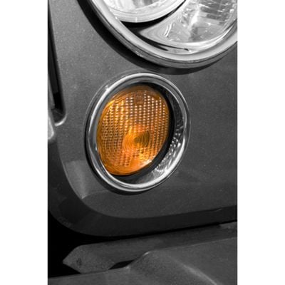 Rugged Ridge Turn Signal Bezel Trim; Chrome (07-18 Jeep Wrangler JK)