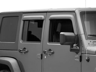 Rugged Ridge Window Visors; Matte Black (07-18 Jeep Wrangler JK 4-Door)