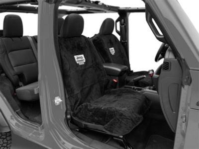 Seat Towel with Jeep Grille; Black (Universal; Some Adaptation May Be Required)