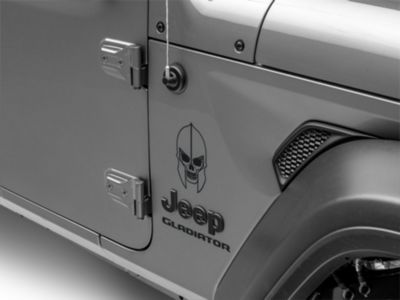 SEC10 Large Skull Accent Decal; Matte Black (20-24 Jeep Gladiator JT)