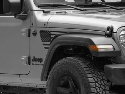 SEC10 Side Accent Flag Decal; Matte Black and White (20-24 Jeep Gladiator JT)