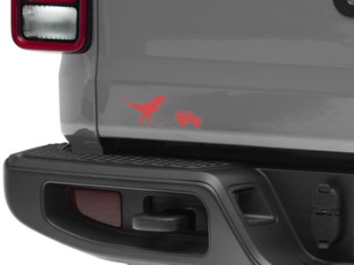 SEC10 Trex and Vehicle Silhouette Decal; Red (Universal; Some Adaptation May Be Required)