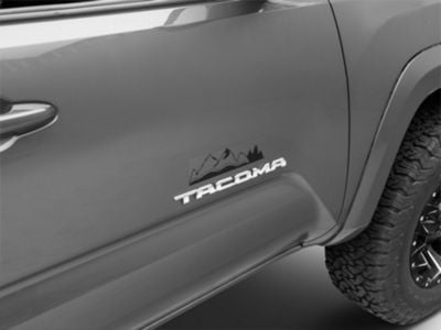 SEC10 Emblem Surround Mountain Decal; Matte Black (05-23 Tacoma)