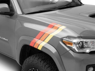SEC10 Heritage Style Fender Decal; Tri-Color (05-23 Tacoma)
