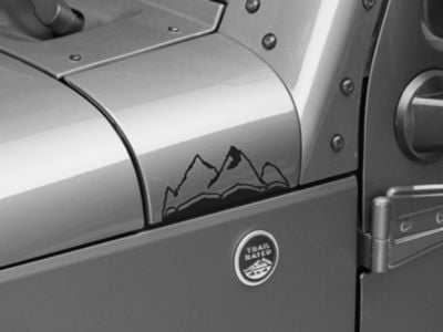 SEC10 Small Mountain Graphic; Matte Black (66-24 Jeep CJ5, CJ7, Wrangler YJ, TJ, JK & JL)