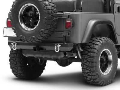 Smittybilt SRC Classic Rear Bumper with D-Rings; Textured Black (76-06 Jeep CJ5, CJ7, Wrangler YJ & TJ)