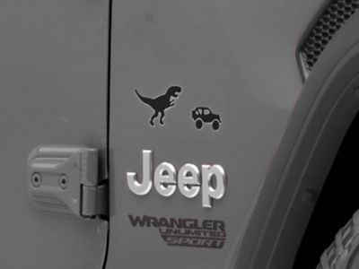 SpeedForm Trex and Vehicle Silhouette Decal; Gloss Black (Universal; Some Adaptation May Be Required)