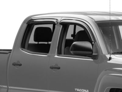 RedRock Window Deflectors; Front and Rear; Smoked (05-15 Tacoma Double Cab)
