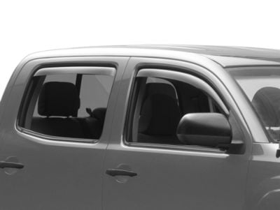 RedRock In-Channel Window Deflectors; Front and Rear; Smoke (05-15 Tacoma Double Cab)