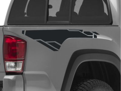 SEC10 Rear Bed Graphic; Matte Black (05-23 Tacoma)