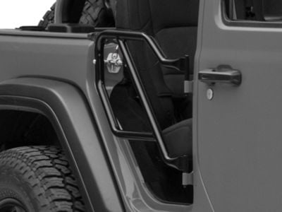 Steinjager Rear Trail Tube Doors; Black (18-24 Jeep Wrangler JL 4-Door)