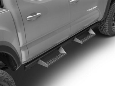 4-Inch Drop Sniper Running Boards; Textured Black (05-23 Tacoma Double Cab)