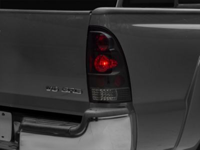 Euro Style Tail Lights; Black Housing; Clear Lens (05-15 Tacoma w/ Factory Halogen Tail Lights)
