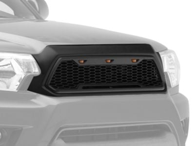 Impulse Upper Replacement Grille with Amber LED Lights; Matte Black (12-15 Tacoma)