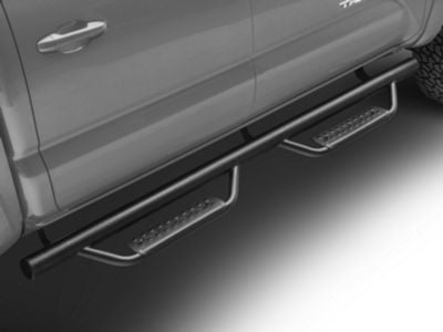 Nerf Drop Side Step Bars; Black (05-23 Tacoma Double Cab)