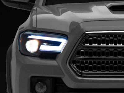 Switchback Sequential LED Bar Projector Headlights; Matte Black Housing; Smoked Lens (16-23 Tacoma w/ Factory Halogen Headlights)