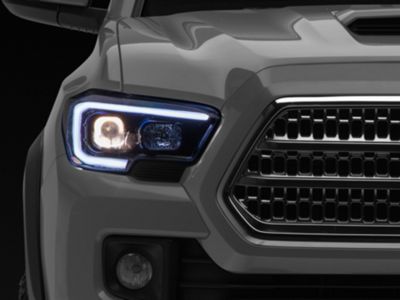 Switchback Sequential LED Bar Projector Headlights; Gloss Black Housing; Smoked Lens (16-23 Tacoma w/ Factory Halogen Headlights)