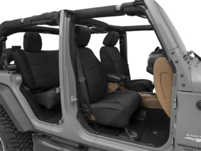 RedRock Custom Fit Front and Rear Seat Covers; Black (13-18 Jeep Wrangler JK 4-Door)